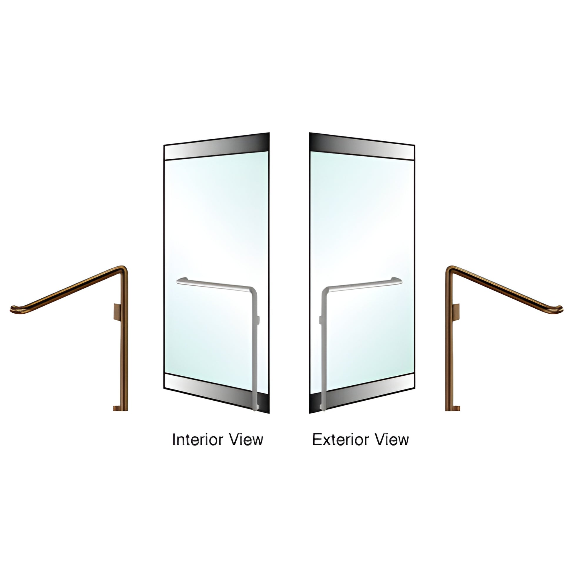 Oil rubbed bronze tubular 1-1/4 in. Blumcraft right-hand reverse rail-mount glass door handle (SKU DH110C3R0RB)