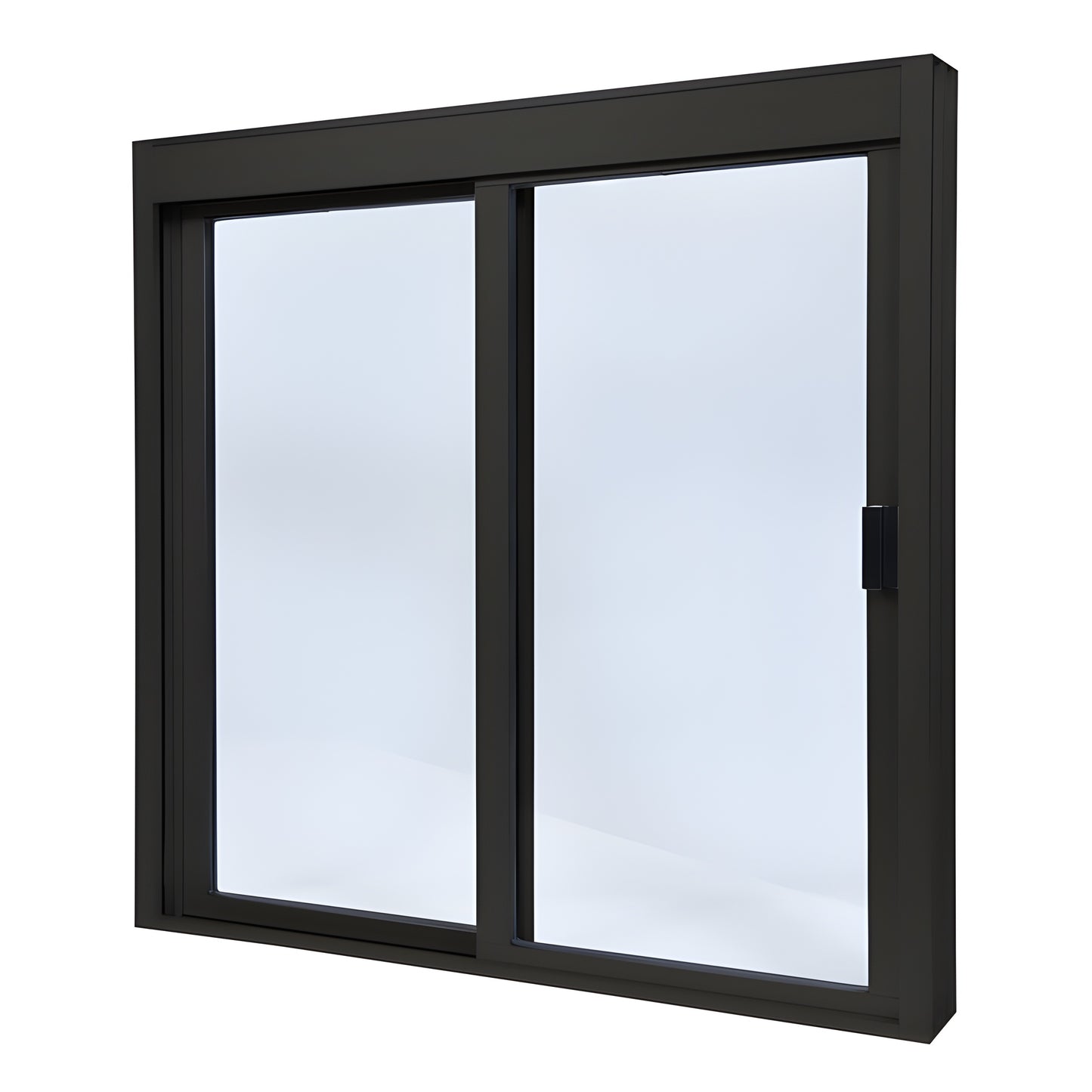 DW36360XGDU Duranodic bronze aluminum sliding service window, 3-panel glazed with 1/4 in tempered glass.