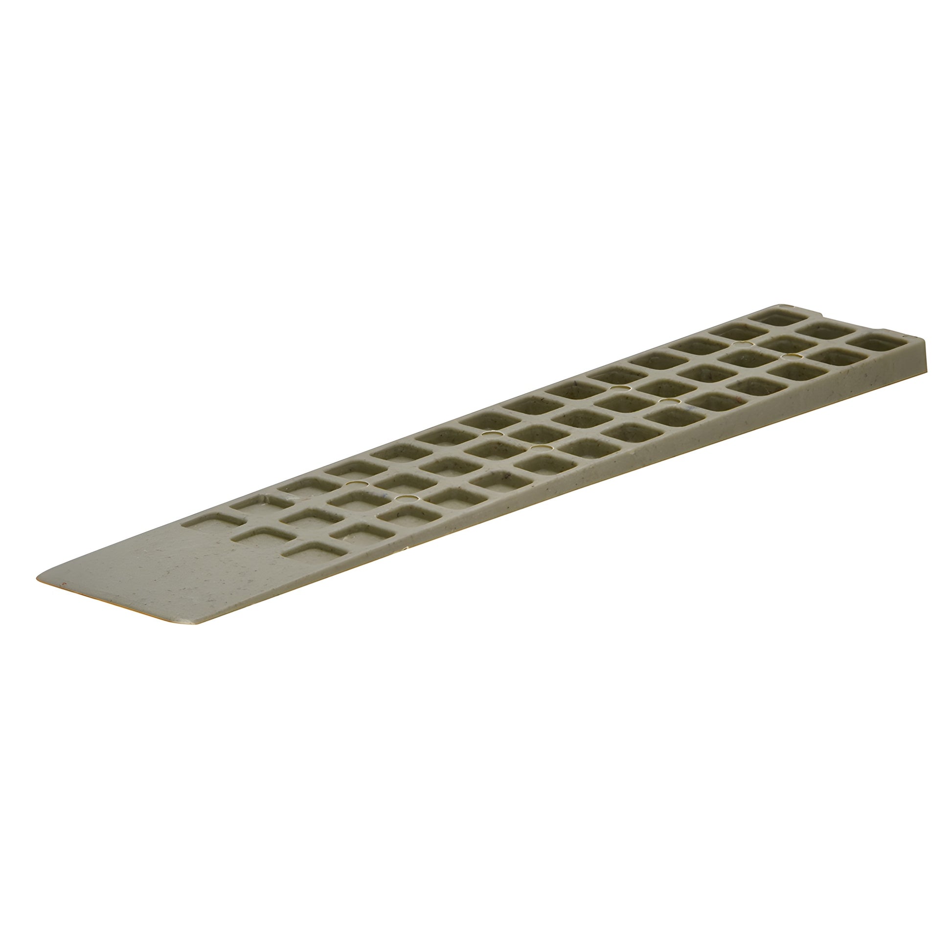 8 in plastic tapered shim BWCS8, 1-1/2 in wide, grid-recessed top for snap breaks, beige/olive