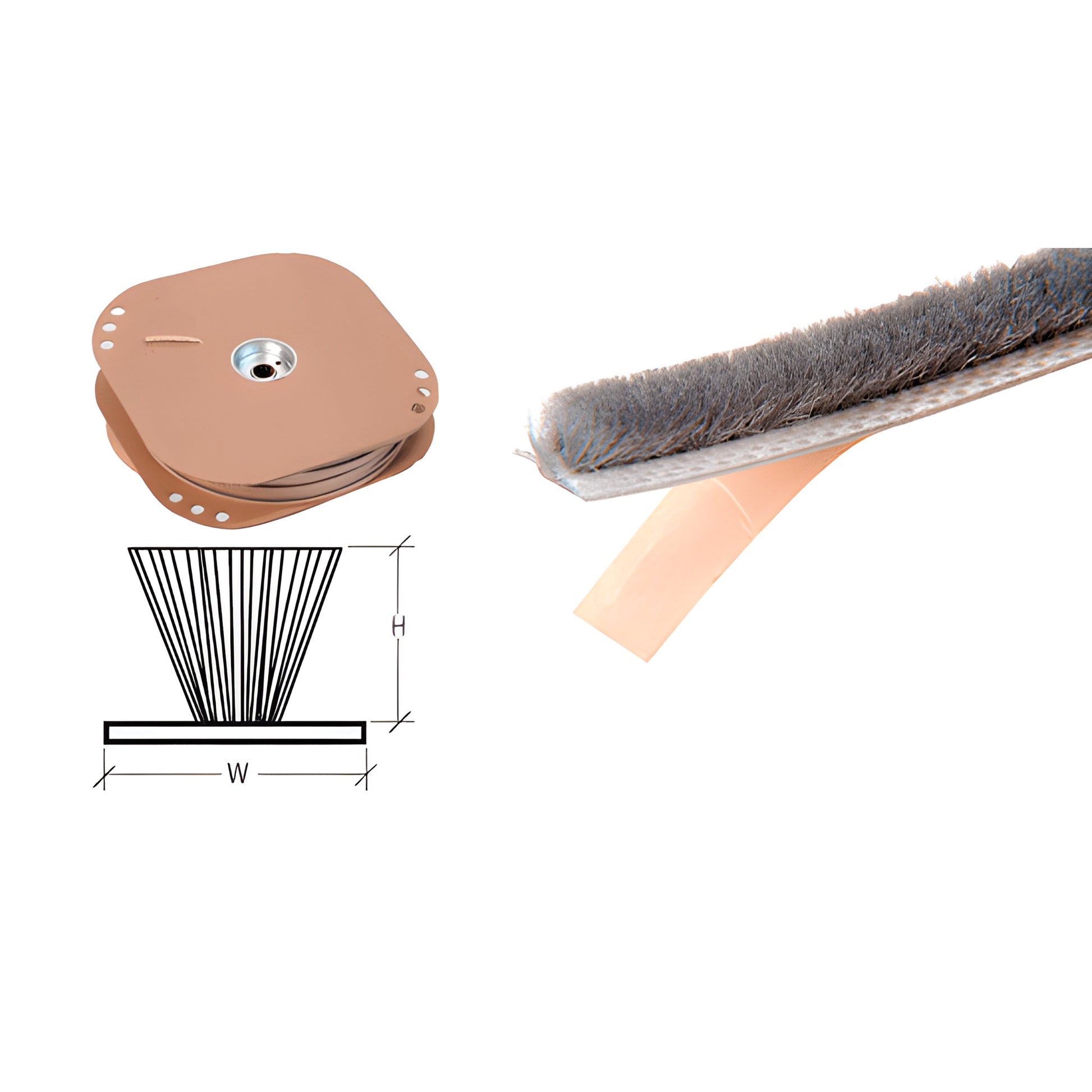 Light-gray adhesive-backed window pile weatherstrip roll with peel-off liner, silicone-treated polypropylene. SKU A71320B