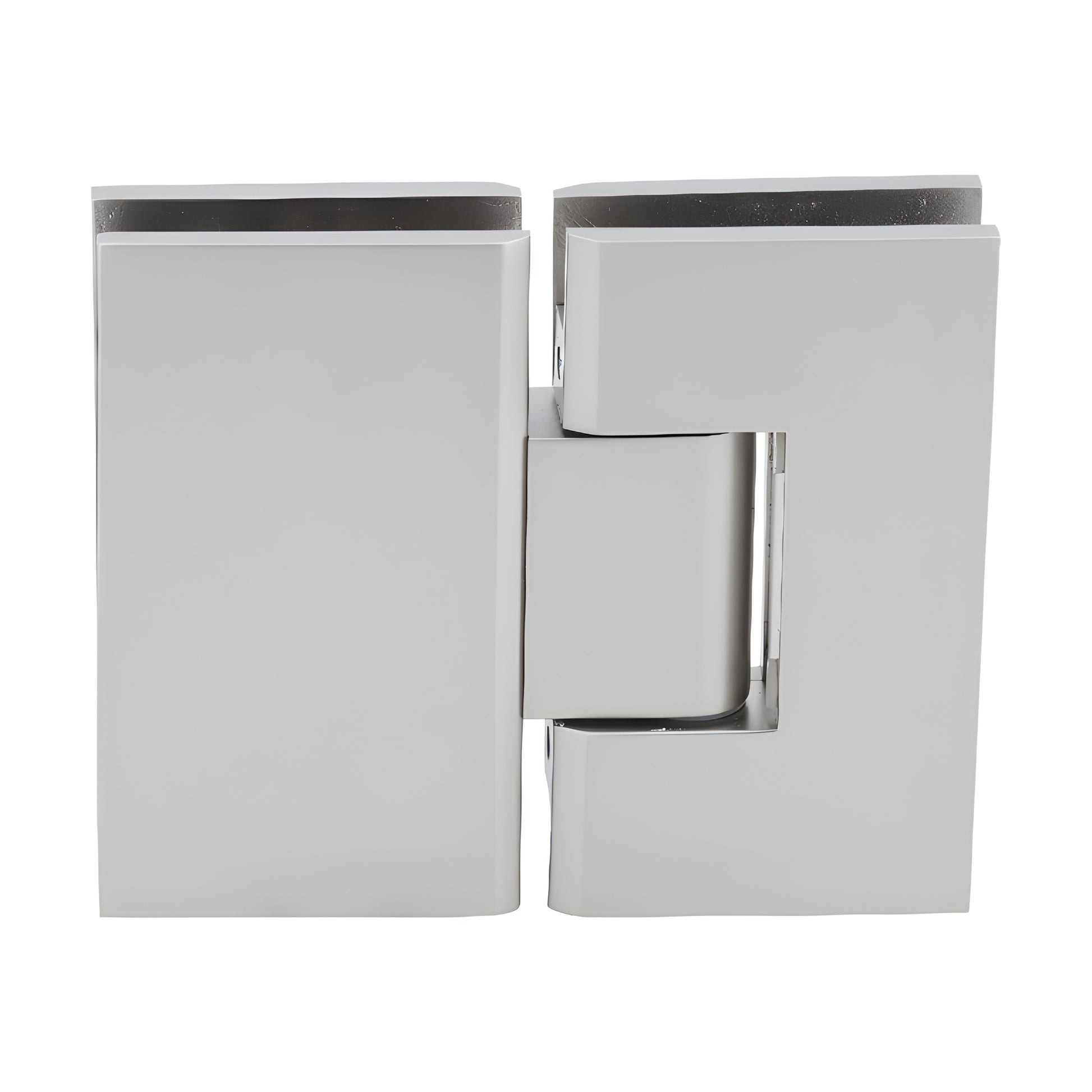 CRL Vienna V1E180SN satin nickel 180 glass-to-glass squared shower hinge, brass construction.