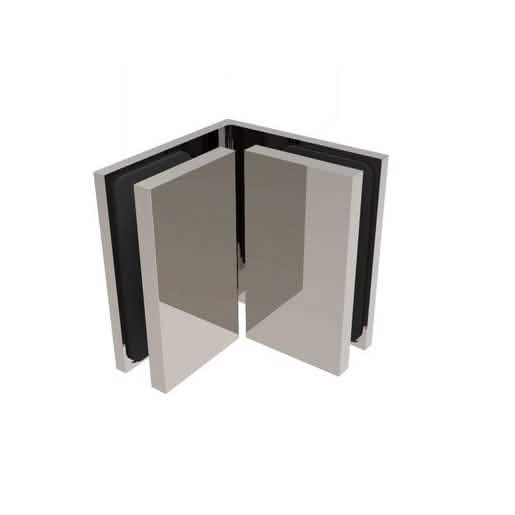 CRL Brushed Nickel Bellagio Glass Bracket: Stylish, secure glass-to-glass connection.