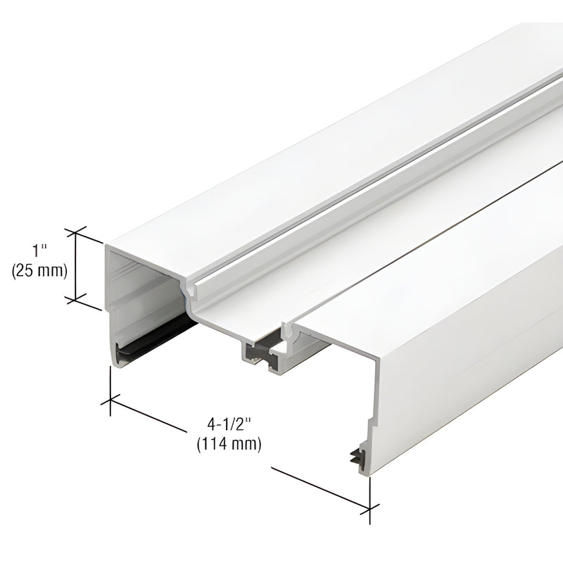 CRL U.S. aluminum storefront extrusion, White Kynar finish, SKU 1T47052 - 1" x 4-1/2" (25mm x 114mm) profile