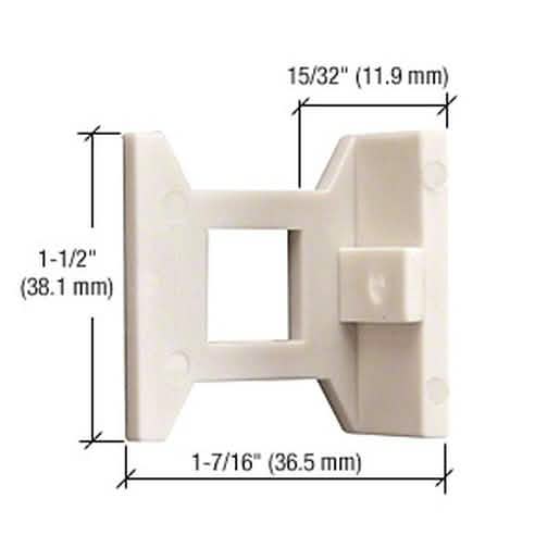 Close-up of CRL Extended Hole Flush Bolt Nylon Guide for secure door alignment.