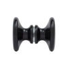 Matte black solid brass back-to-back glass door knob, traditional beveled 1-9/16" diameter - SKU SDK100MBL