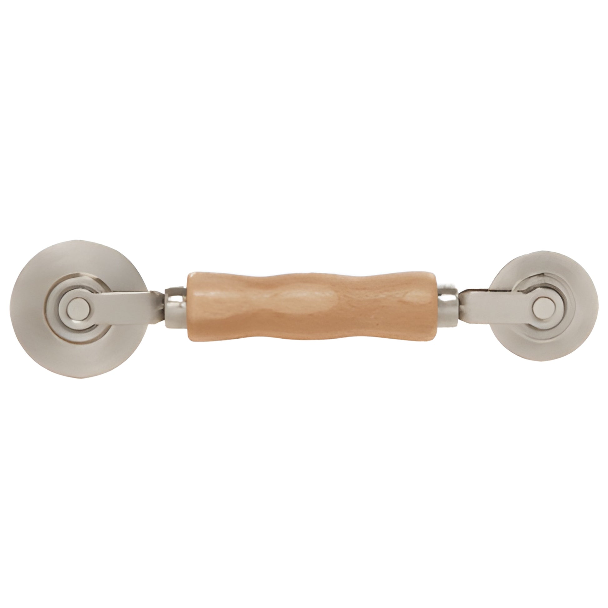 Screen and spline roller S5K6 - contoured wood handle, dual steel rollers (round and concave)