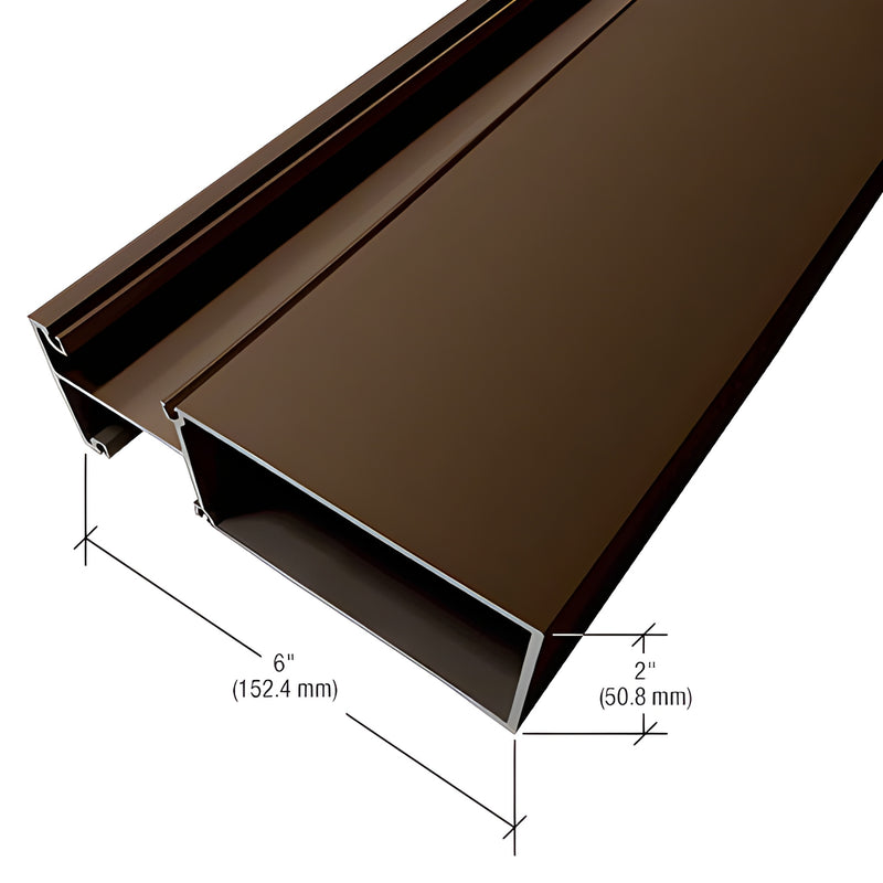 CRL-U.S. aluminum extrusion profile 6 in x 2 in, black bronze anodized finish - SKU 0G75522