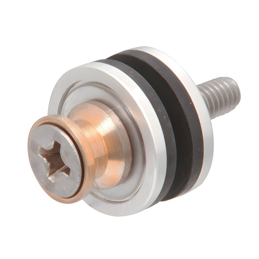 F40WKSA replacement washer kit for glass door pulls - stainless steel and plastic washers, grommet and shoulder bolt.