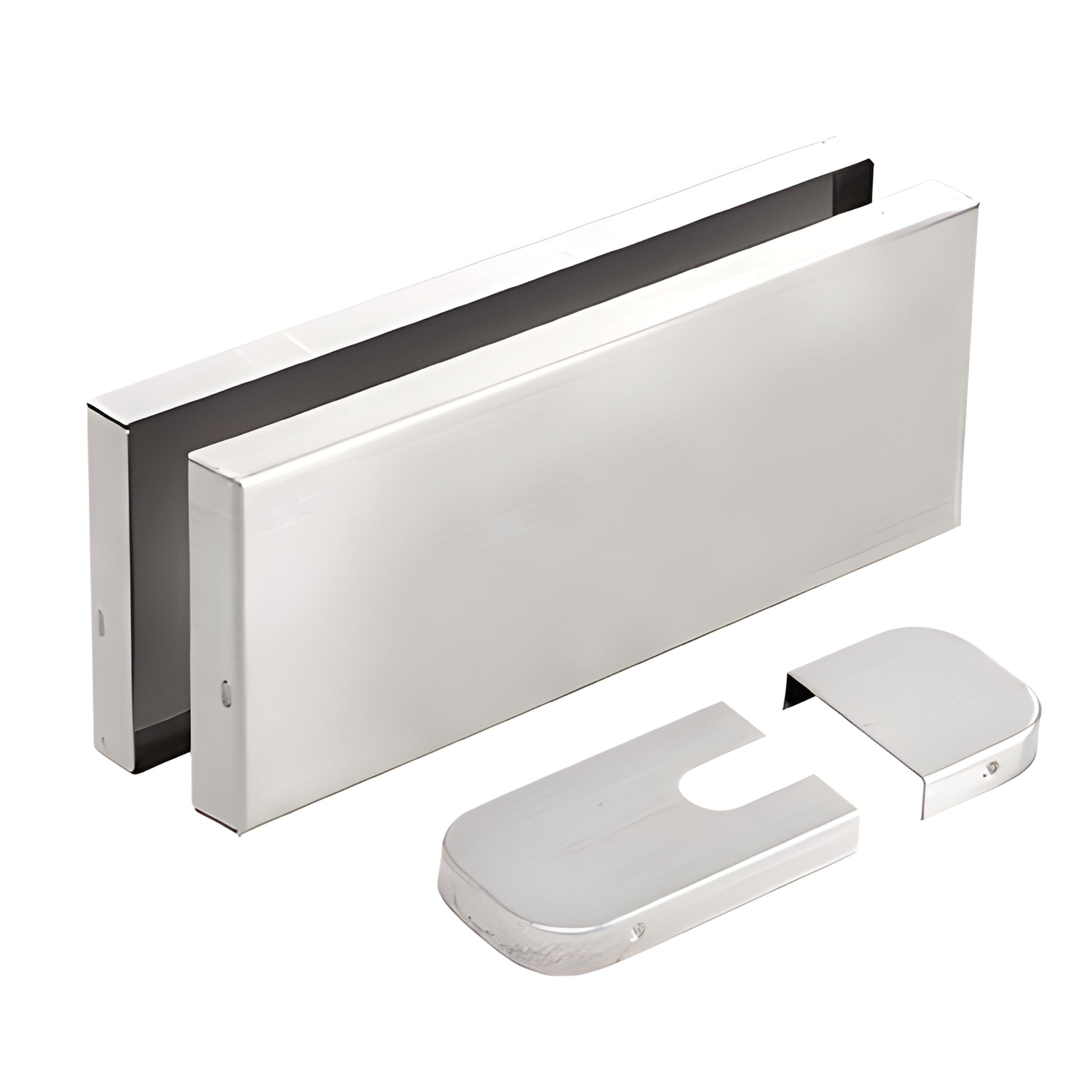 CRL380C0VERBS brushed stainless hydraulic patch fitting covers, set of 2 for CRL380 series glass doors, 2-3/4 in.