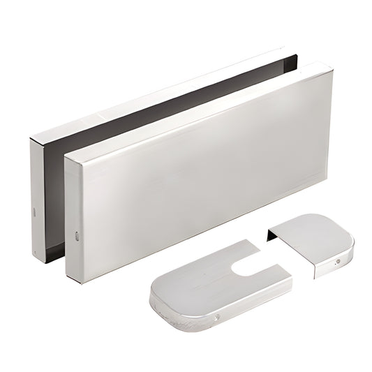 CRL380C0VERBS brushed stainless hydraulic patch fitting covers, set of 2 for CRL380 series glass doors, 2-3/4 in.
