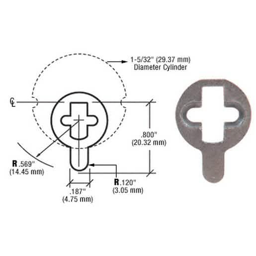 CRL AR MS Style Cam for Mortise Cylinder - Durable, Precision Fit Hardware Component