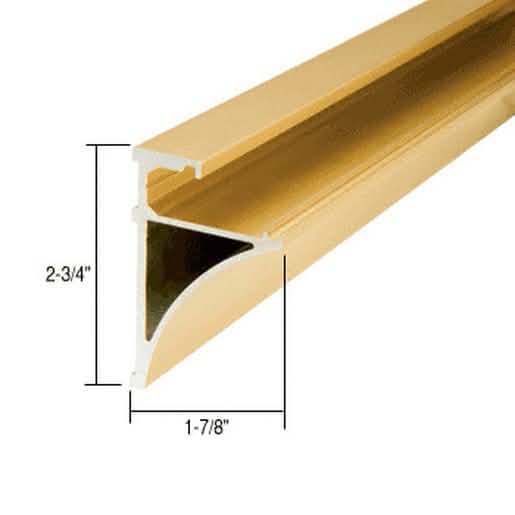"CRL Brite Gold Anodized 96\" Aluminum Shelving Extrusion for 3/8\" Glass - Sleek & Durabl