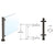 CRL PP56 Slimline 18" Black Powder-Coated 1" Round Center Post