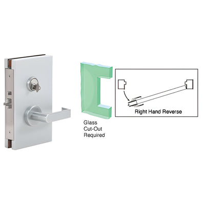 CRL Satin Anodized 6x10 Center Glass Door Lock Deadlatch Storeroom