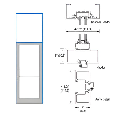 CRL-U.S. Aluminum DF800 40x126 Kynar® Painted Tubular Gear Door Frame