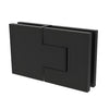 BEL380MBL matte-black Bellagio concealed brass hinge for frameless glass shower doors, square profile, 8-10mm glass.