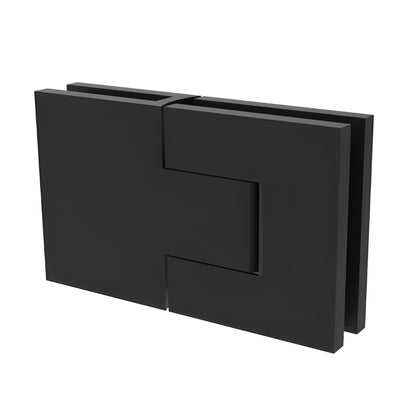 BEL380MBL matte-black Bellagio concealed brass hinge for frameless glass shower doors, square profile, 8-10mm glass.