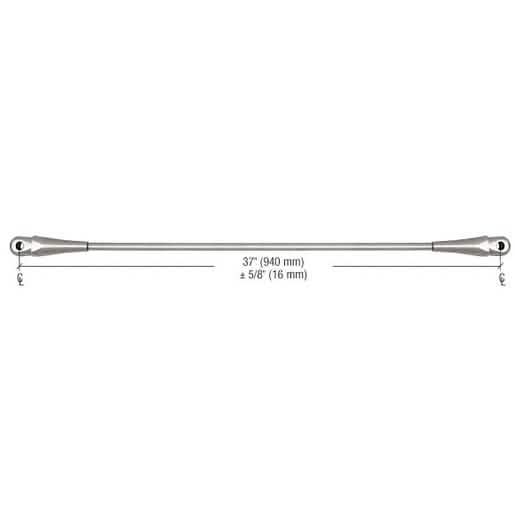 CRL 316 Brushed Stainless 37" Glass Awning Connector for 36" Panels - Durable & Sleek
