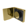 Satin brass Lugano LU90SSB wall-mount glass bracket, square flush-mount for 8-10mm glass.