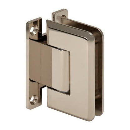 CRL Polished Nickel Pinnacle 337 Adjustable Wall Mount 'H' Back Plate Hinge - Sleek Design