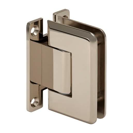 CRL Polished Nickel Pinnacle 337 Adjustable Wall Mount 'H' Back Plate Hinge - Sleek Design