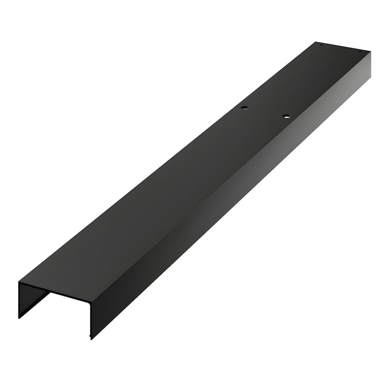 Black bronze anodized 48 in modular aluminum header (4 in) for overhead concealed door closers, SKU DCH4MBLM