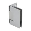 Polished chrome solid brass Melbourne shower door hinge (SKU MEL044CH) for 8-12mm tempered glass, wall-mount, self-centering.