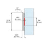 Matte black flat stick-on grid profile 95 in with pre-applied red 3M VHB tape - SKU GPF0224MBL