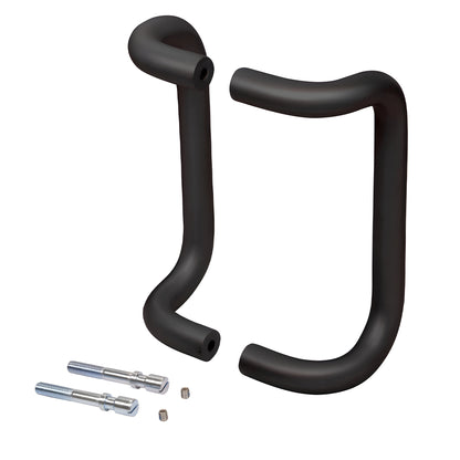 Dark bronze forged aluminum 1" offset pull handles, 8" c-c, back-to-back set with mounting hardware.