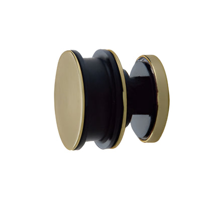 Frameless squared sliding shower system in brushed bronze-top roller rail, one sliding door and fixed panel for 8-10mm glass