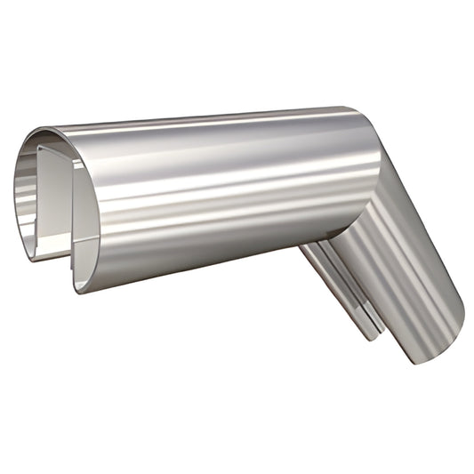 GR0VC aluminum custom-angle vertical corner for 1/2-5/8 in (12/16 mm) glass cap railing, silver finish