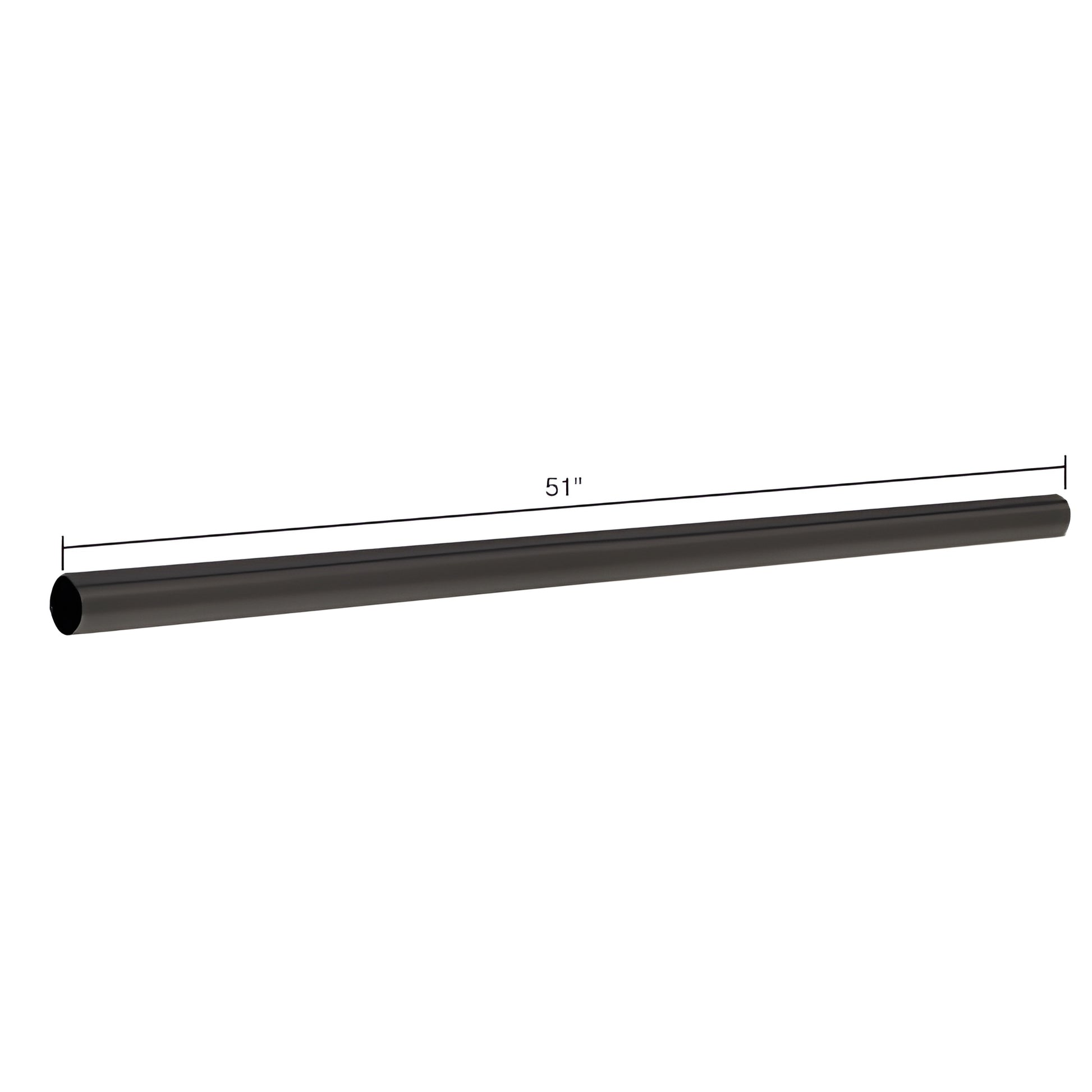 Matte black brass support bar S2MBL - 51" long, 3/4" diameter straight tube for frameless shower support.