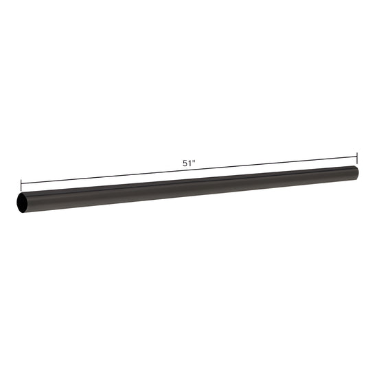 Matte black brass support bar S2MBL - 51" long, 3/4" diameter straight tube for frameless shower support.