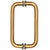 CRL 8" Solid Brass Back-to-Back Pull Handle 3/4" Dia w/ Washers, Modern Gold