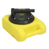 The 8-inch Wood's Powr-Grip vacuum cup is shown resting on top of its protective yellow carrying case.
