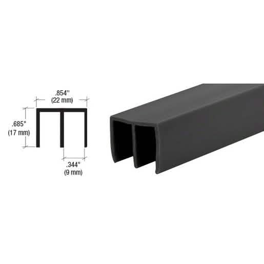 CRL Black Upper Plastic Track for 1/4" Sliding Panels - Durable, Sleek Design for Smooth G