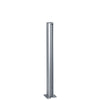 Satin anodized aluminum square partition end post 18 in (SKU D990A18E) with U-channel for 1/4 in glass
