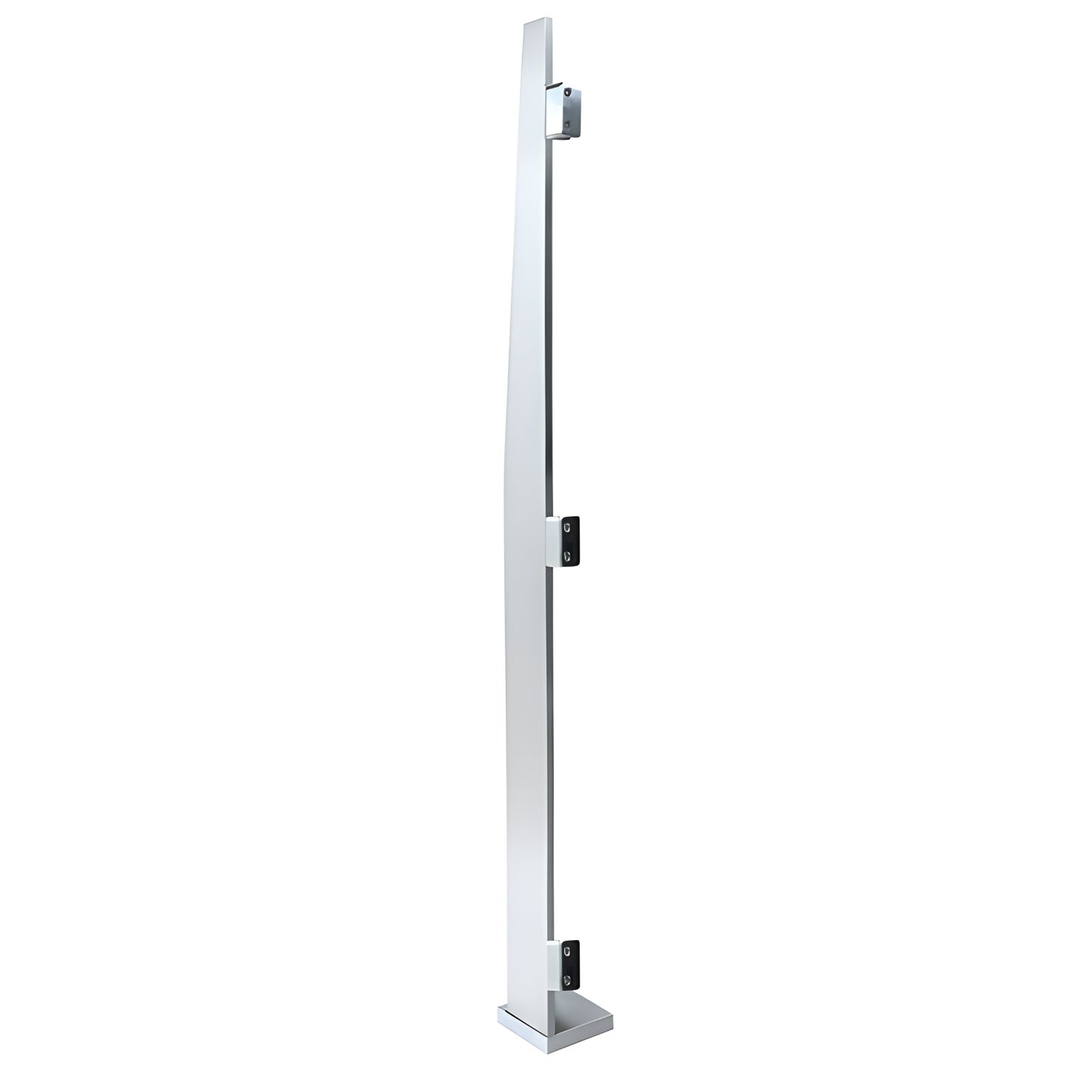 MET01EPSC polished stainless steel ultra-slim 3/4" glass windscreen post with surface-mount base and clamps