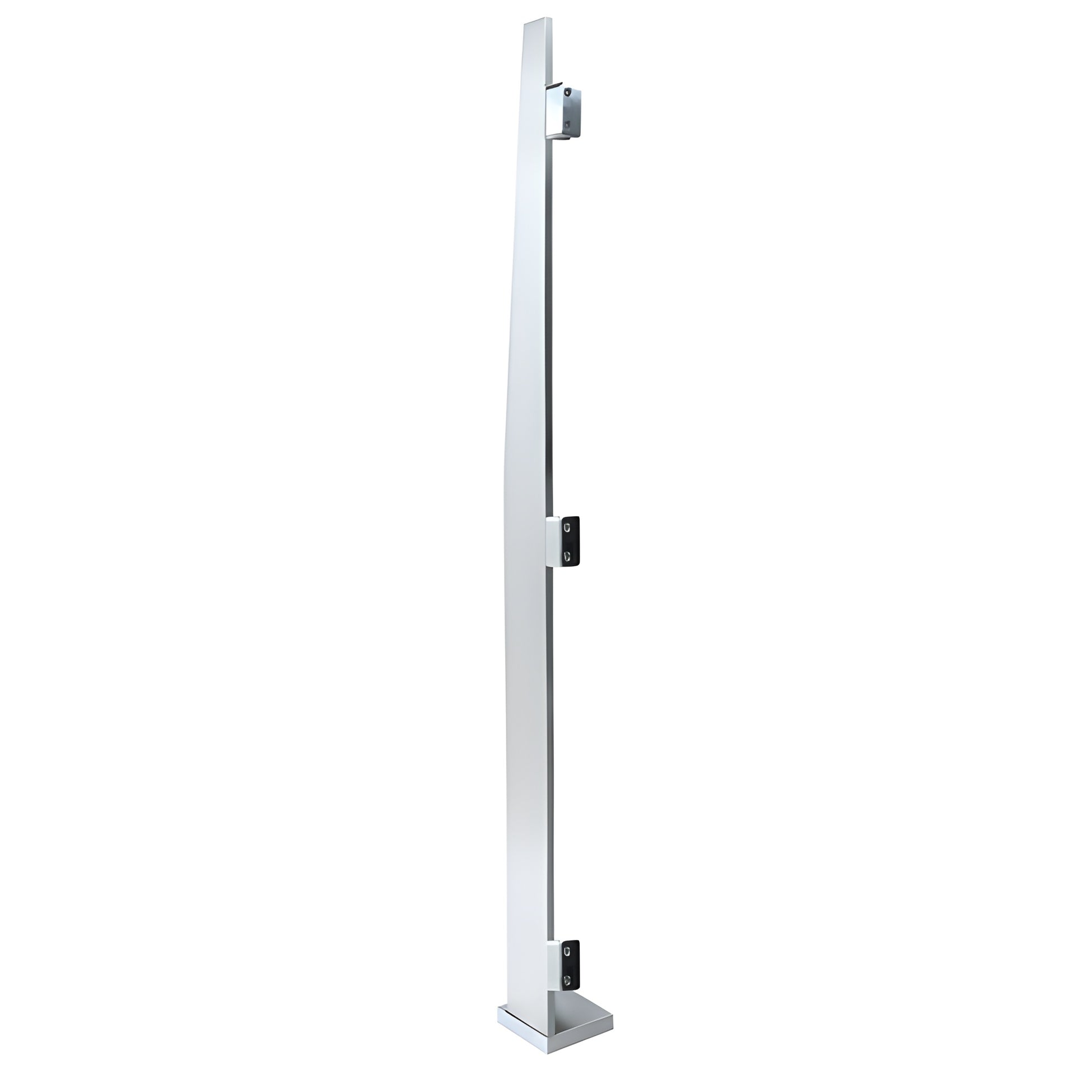 MET01EPSC polished stainless steel ultra-slim 3/4" glass windscreen post with surface-mount base and clamps