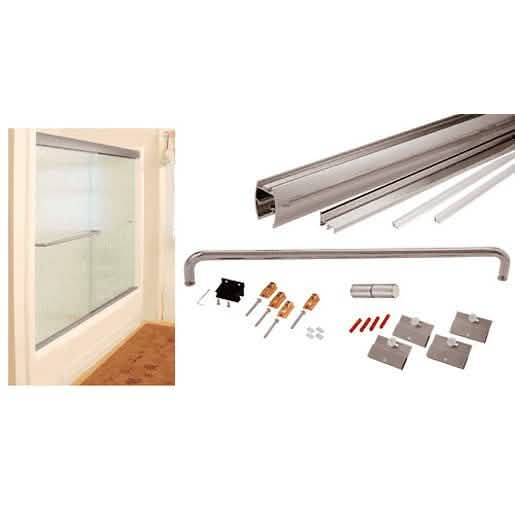 CRL Brushed Nickel 60" x 72" Sliding Shower Door Kit with Clear Jambs for 1/4" Glass