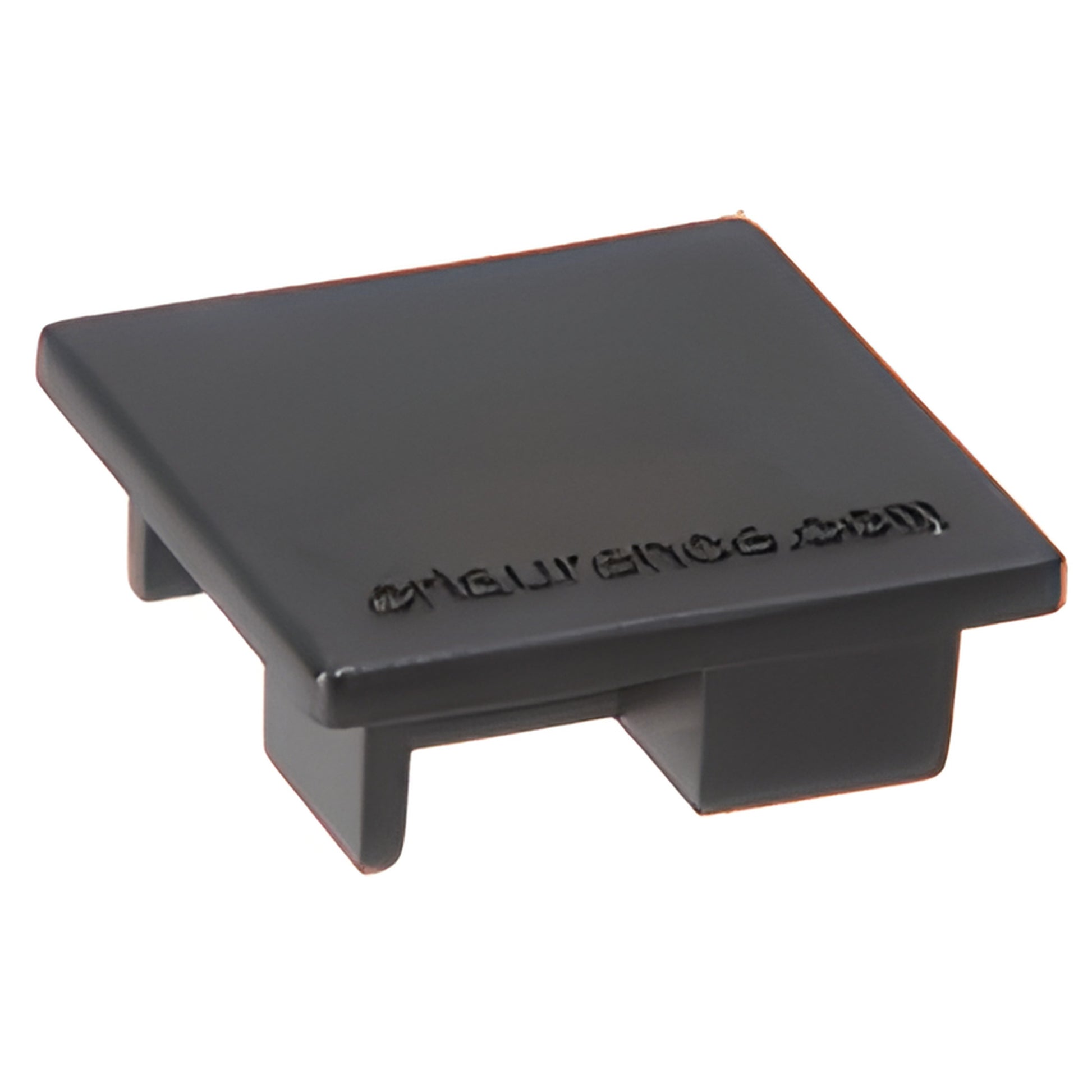 Black sculptured snap-in plastic post cap, 1-5/16" square, 1/8" high (SKU 6406000)