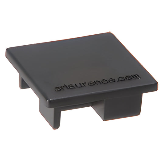 Black sculptured snap-in plastic post cap, 1-5/16" square, 1/8" high (SKU 6406000)