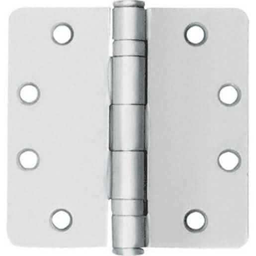 Satin Chrome Ball Bearing Butt Hinge with 1/4" Radius - Durable and Stylish Design