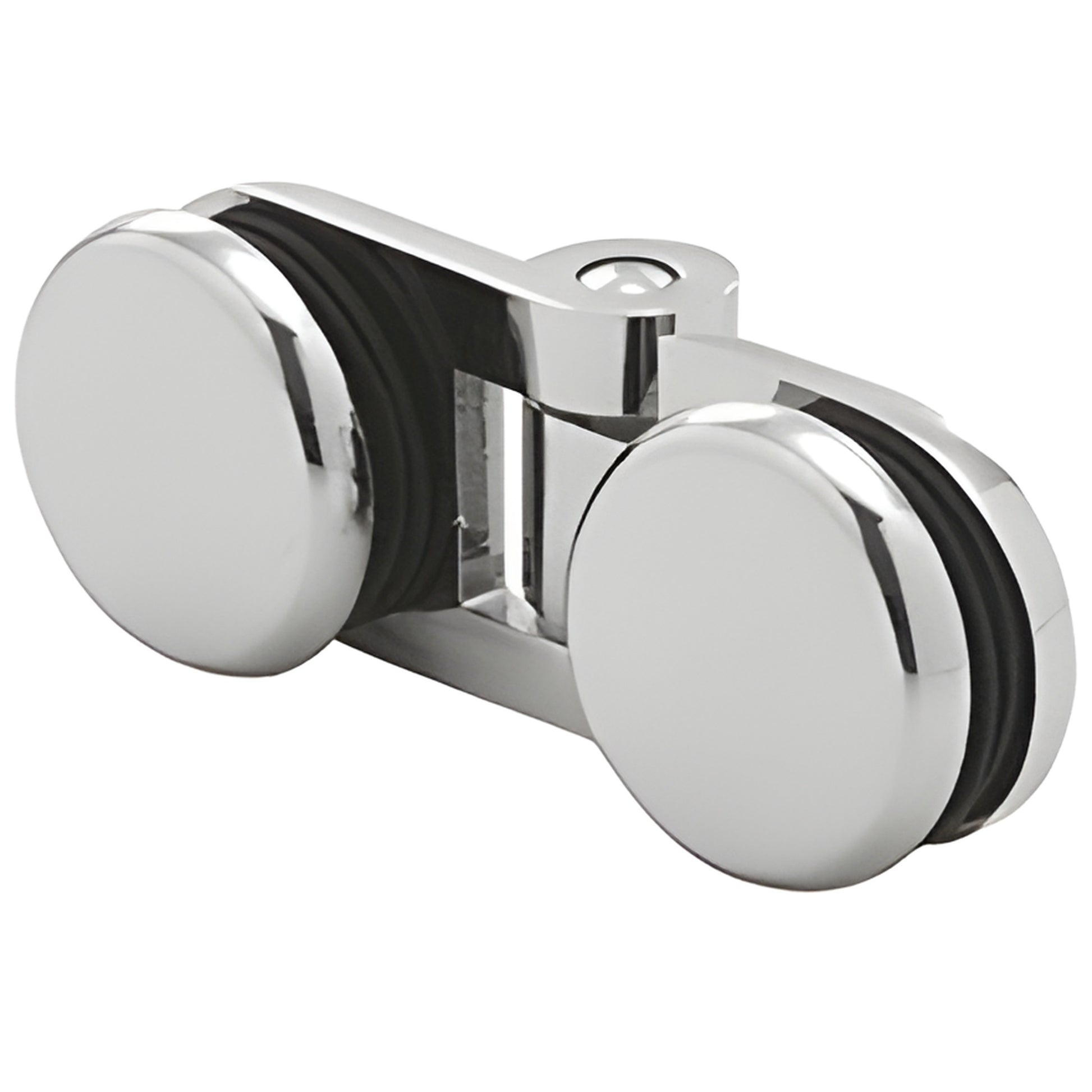 Polished chrome Hydroslide HYDH180CH solid-brass bi-fold shower hinge for 8-10mm tempered glass.