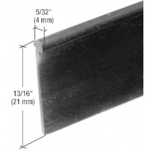 CRL Black Shower Door Bottom 'T' Seal and Wipe for watertight protection and sleek design.