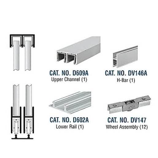 CRL Satin Anodized Security Rolling Track Assembly - Continental Style, Sleek and Durable