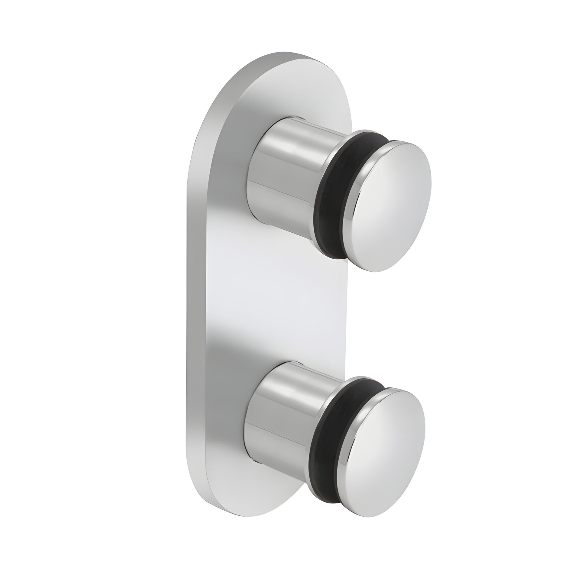 RS0B25PS polished 316 stainless steel double-point standoff fitting with 4x9-1/4 back plate and two domed caps