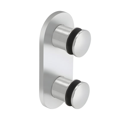 RS0B25PS polished 316 stainless steel double-point standoff fitting with 4x9-1/4 back plate and two domed caps