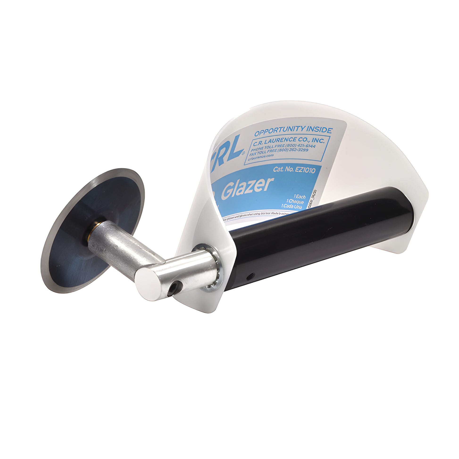 CRL EZ1010 deglazing tool - white plastic hand guard, black handle and round metal blade