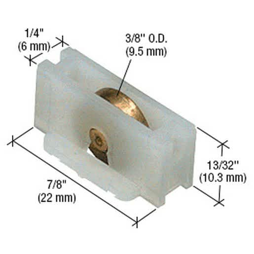 CRL 3/8" Brass Sling Window Roller for Better-Bilt Aluminum & Elco Windows, durable design